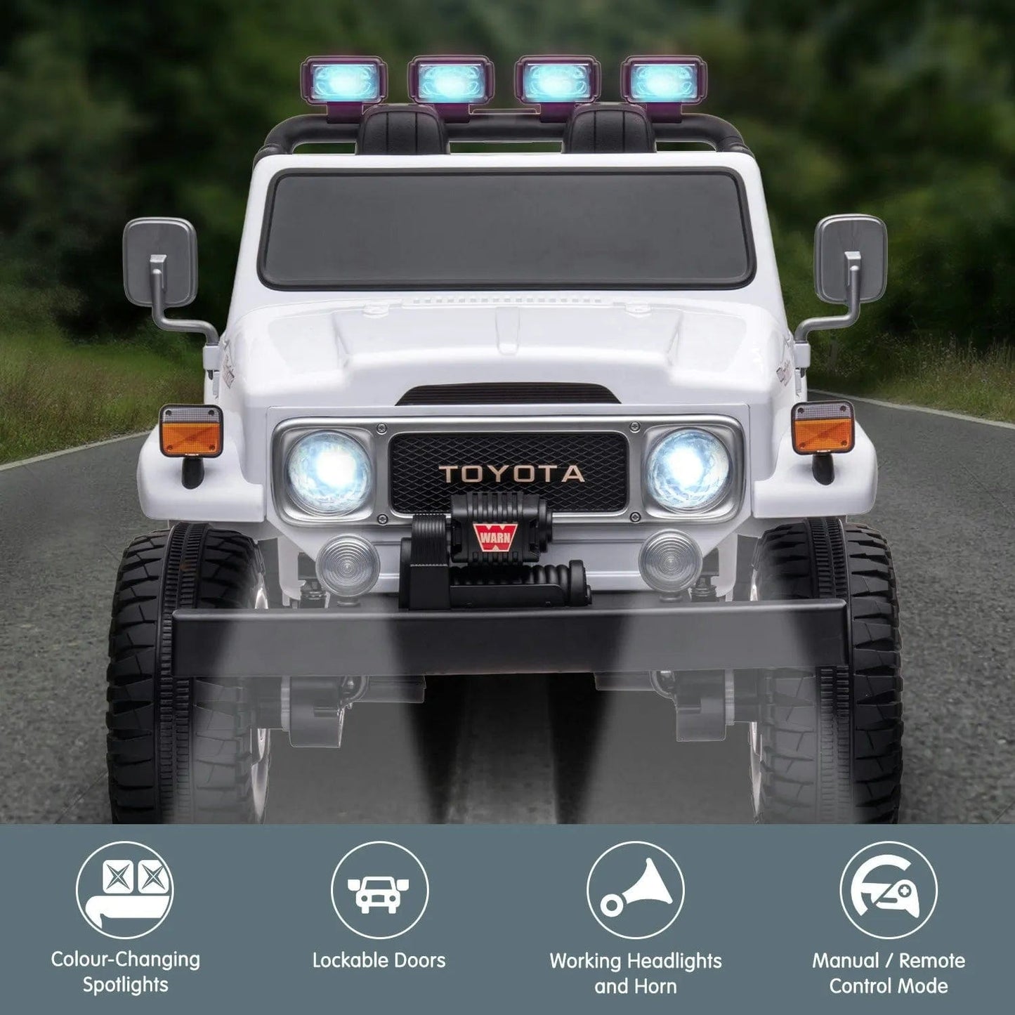 Ride on Toyota Land Cruiser FJ 40 - White